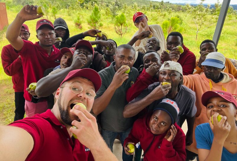 David Runge (front left) with Tamu Tamu Tanzania employees.